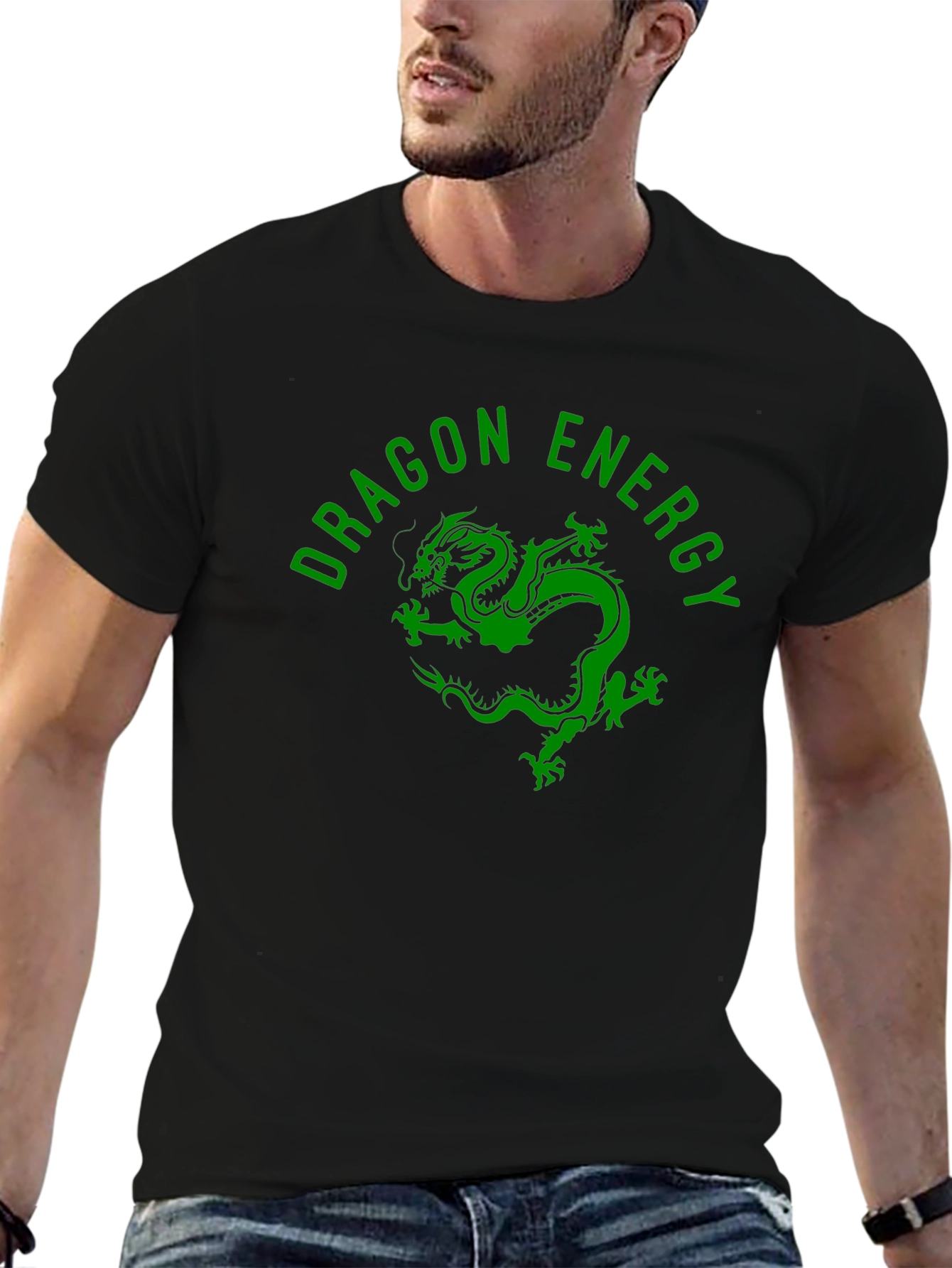 Dragon Energy Graphic Tee - Black Cotton Blend