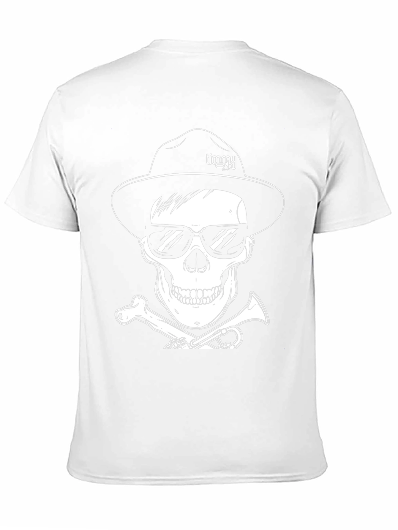 Skull with Hat & Sunglasses Graphic Tee