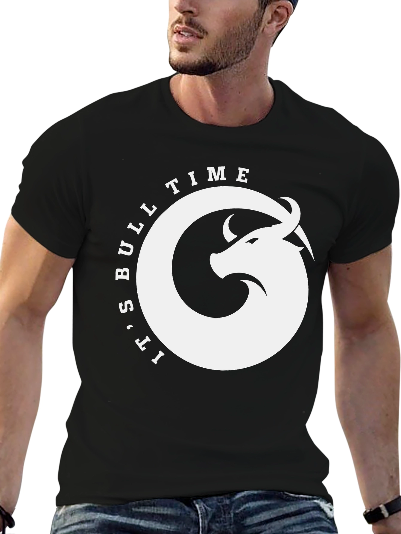 Bull Time Black Graphic Tee