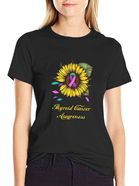 Thyroid Cancer Awareness Sunflower Tee