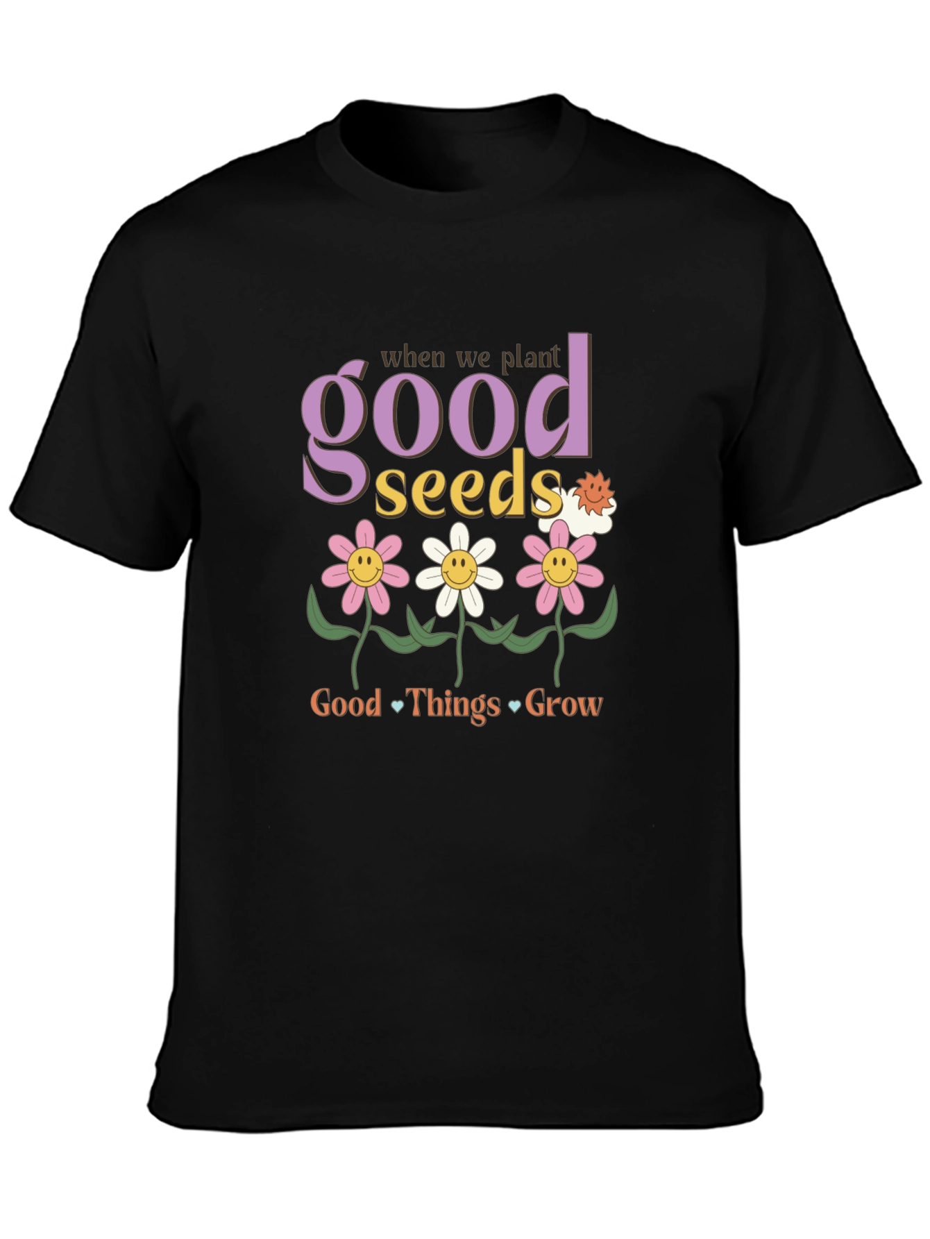 Good Seeds Grow T-Shirt - Black Graphic Tee