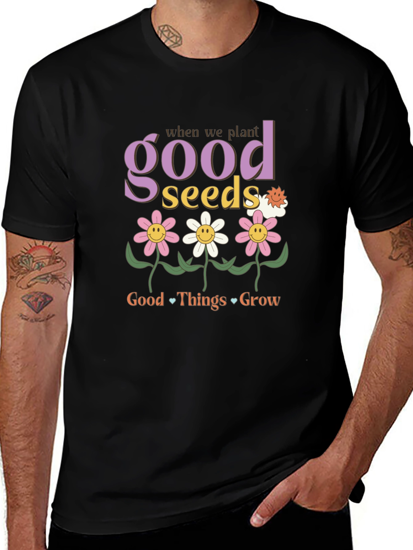 Good Seeds Grow T-Shirt - Black Graphic Tee