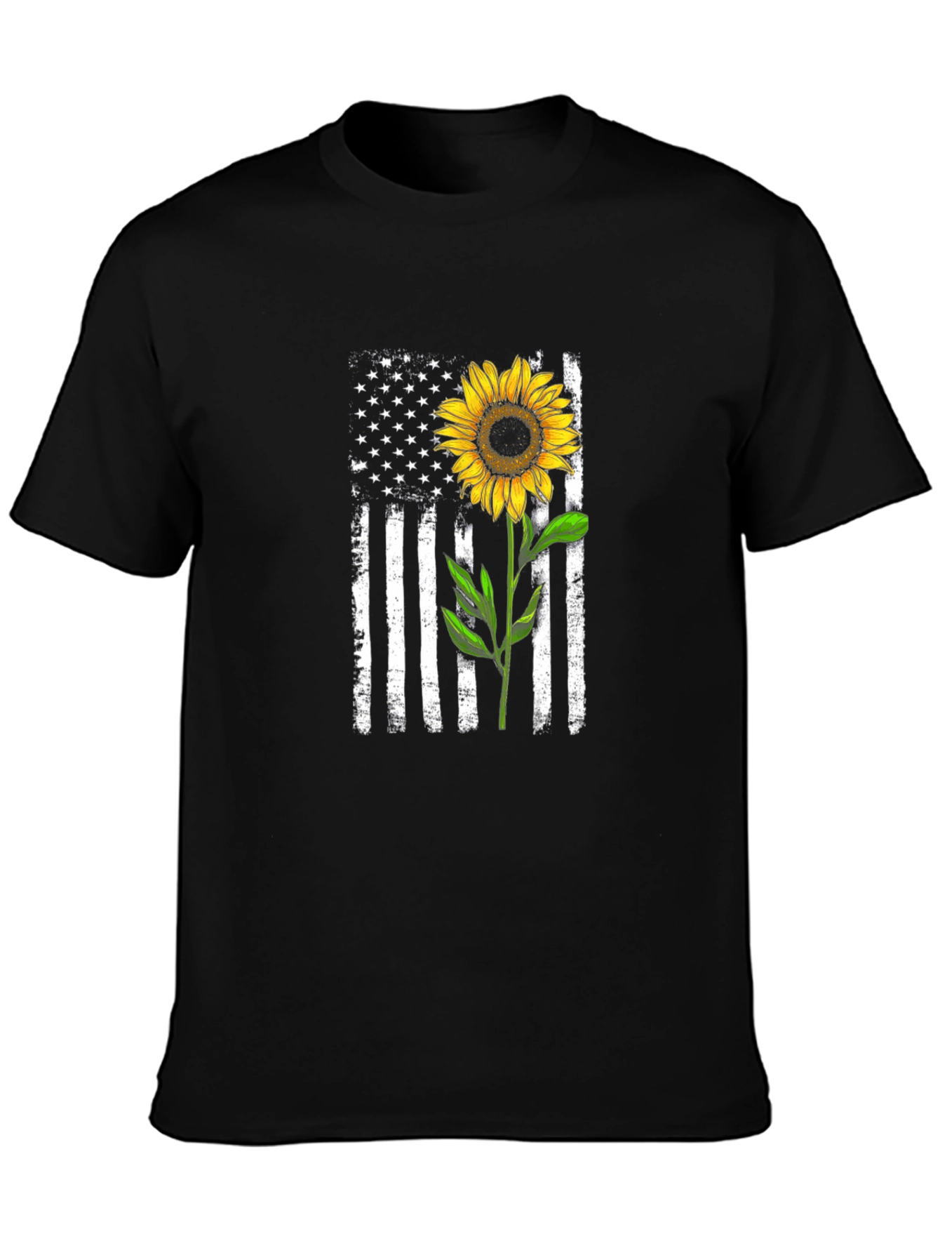 Sunflower American Flag Graphic Tee