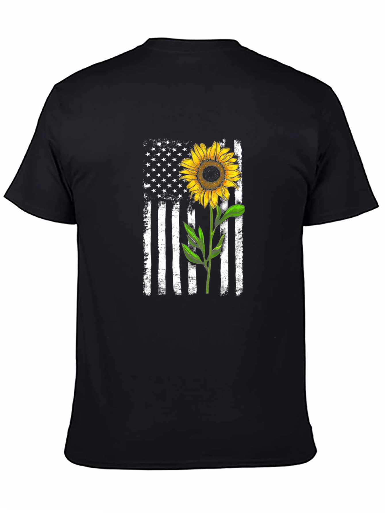 Sunflower American Flag Graphic Tee