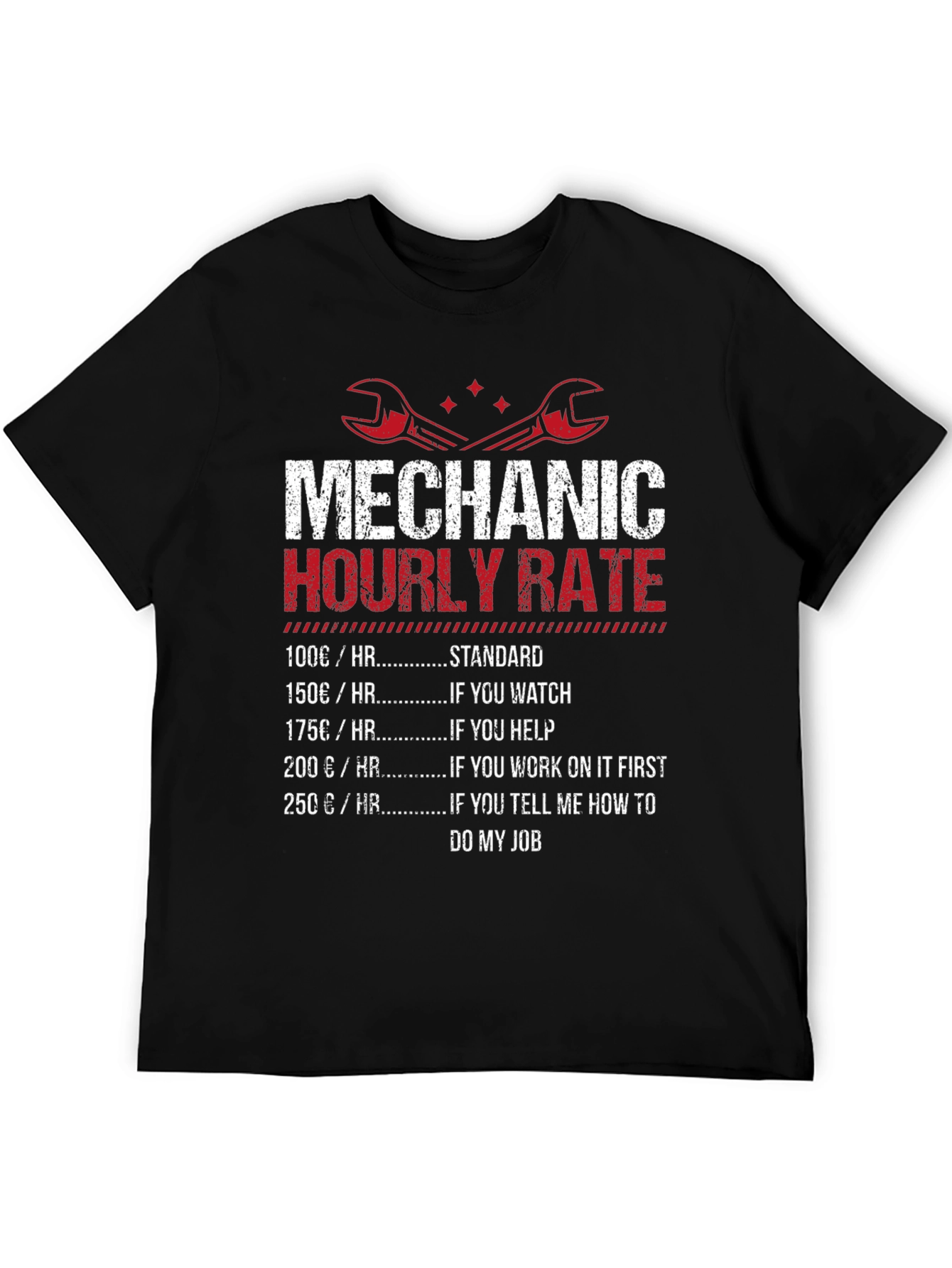 Mechanic Hourly Rate Black T-Shirt