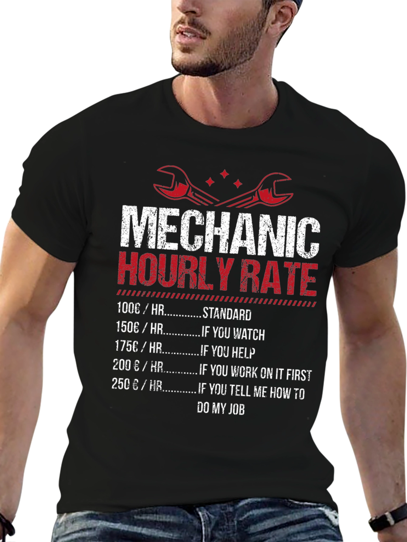 Mechanic Hourly Rate Black T-Shirt