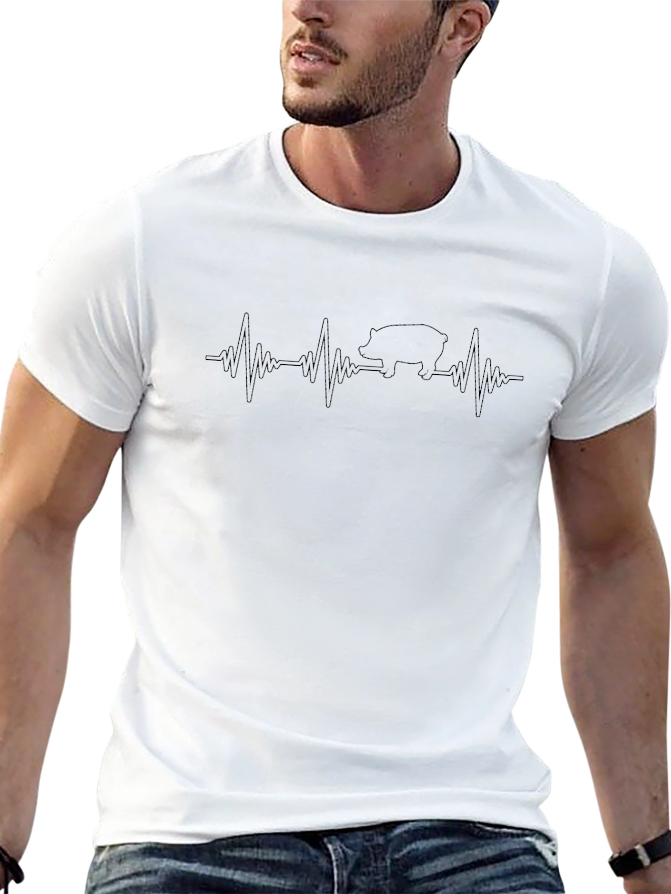 Heartbeat Badger Graphic Tee - Mens Black T-Shirt