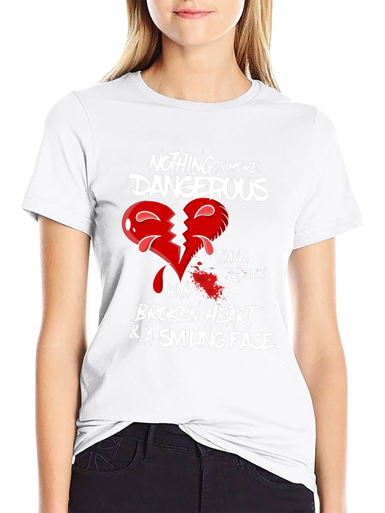 Dangerous Broken Heart Graphic Tee - Mens Black T-Shirt