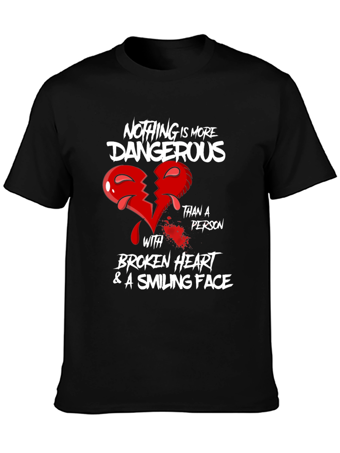 Dangerous Broken Heart Graphic Tee - Mens Black T-Shirt