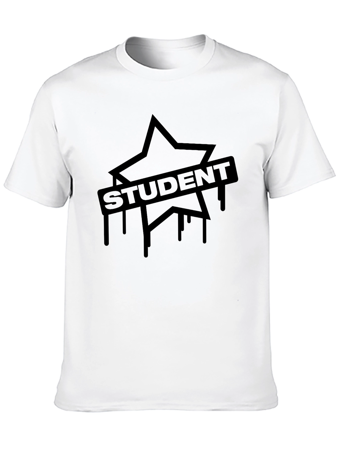 Student Star Graphic Black T-Shirt