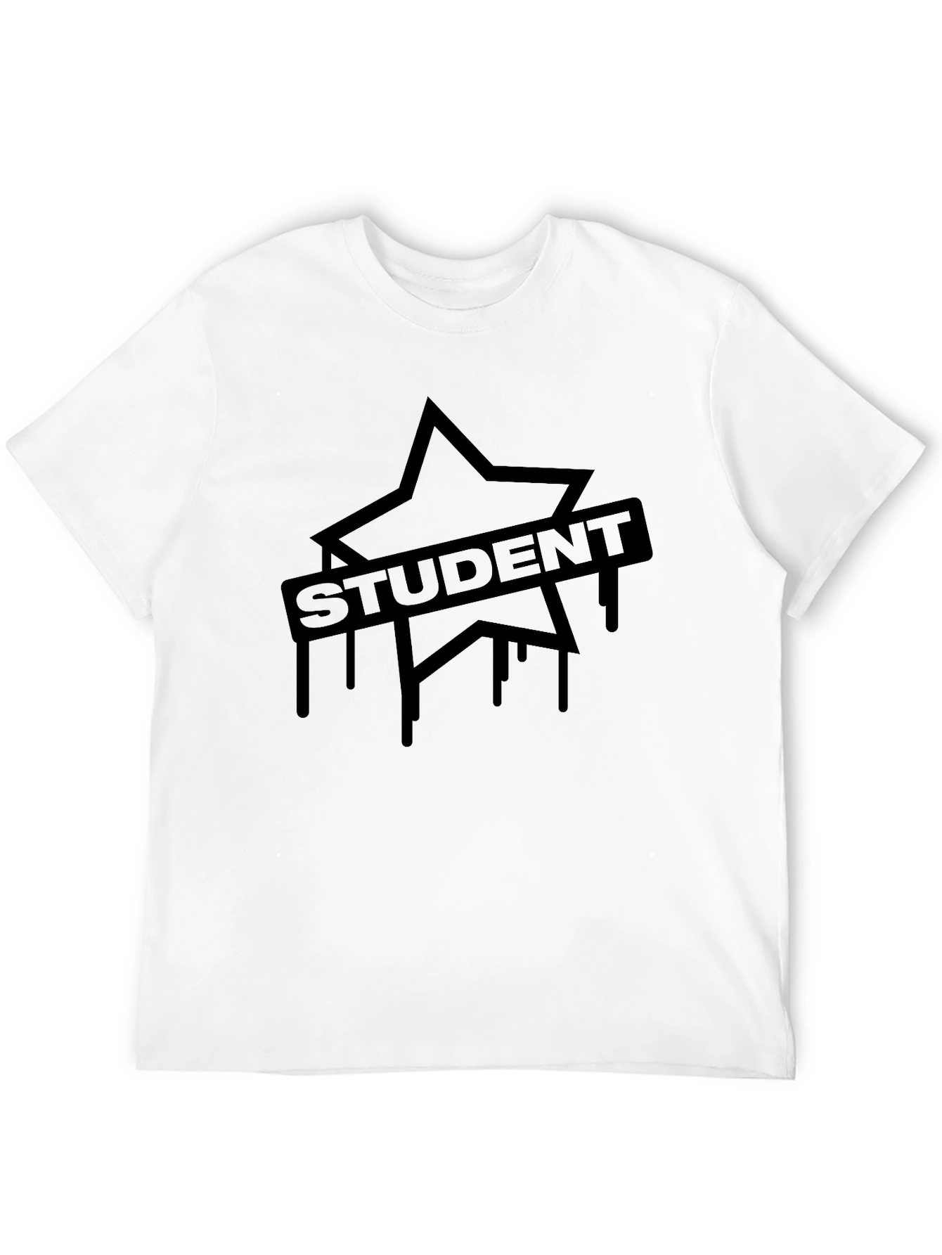 Student Star Graphic Black T-Shirt