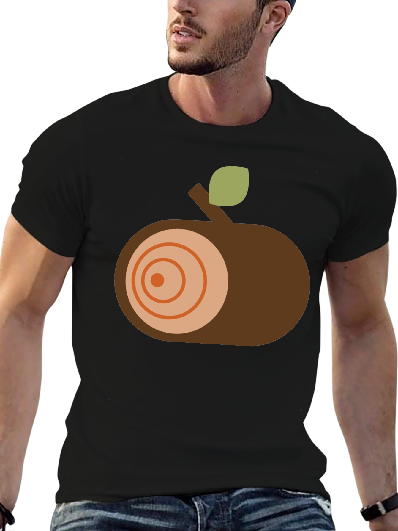 Abstract Log Slice Graphic Tee - Black