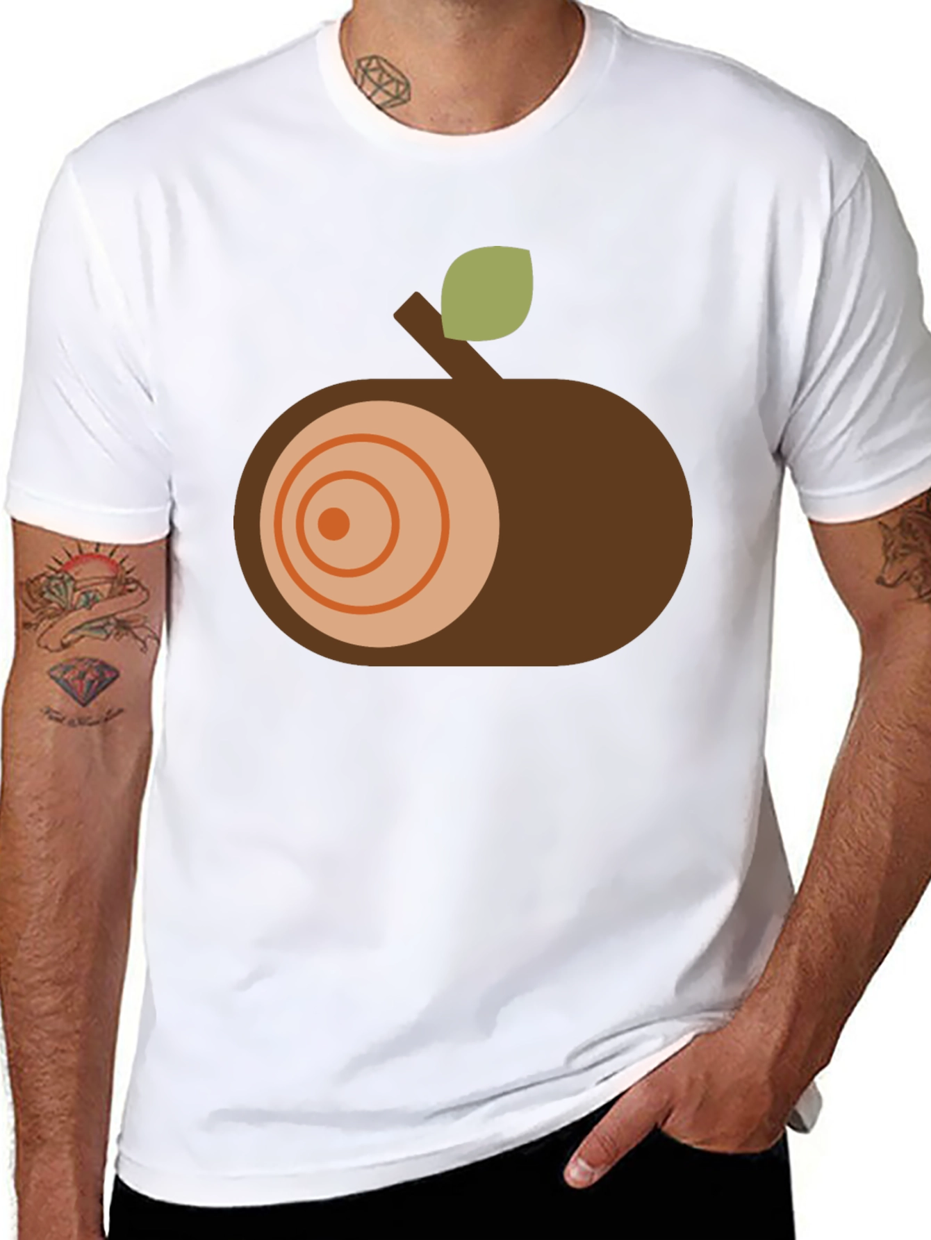 Abstract Log Slice Graphic Tee - Black