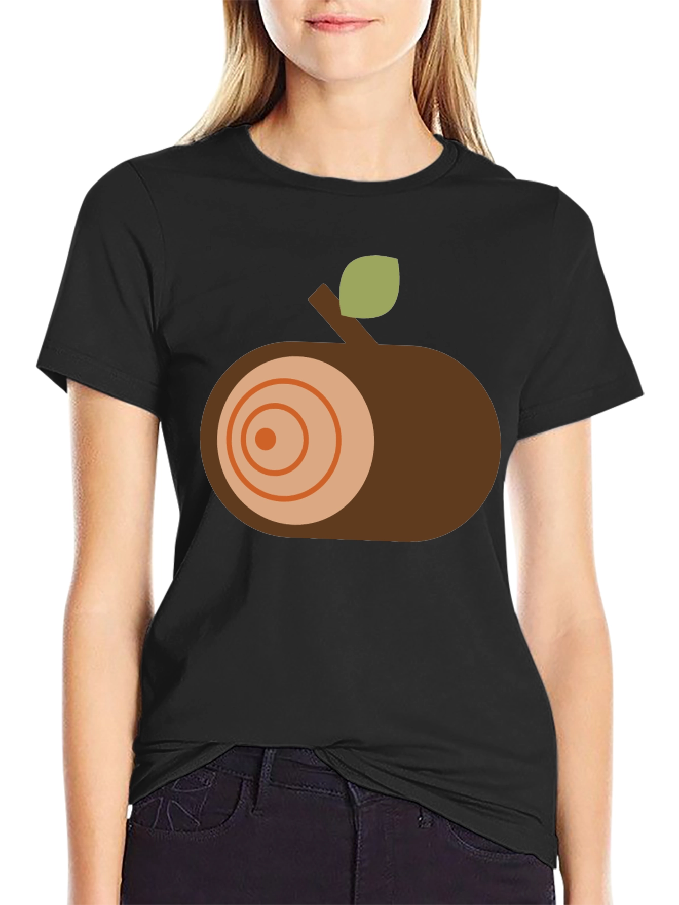Abstract Log Slice Graphic Tee - Black