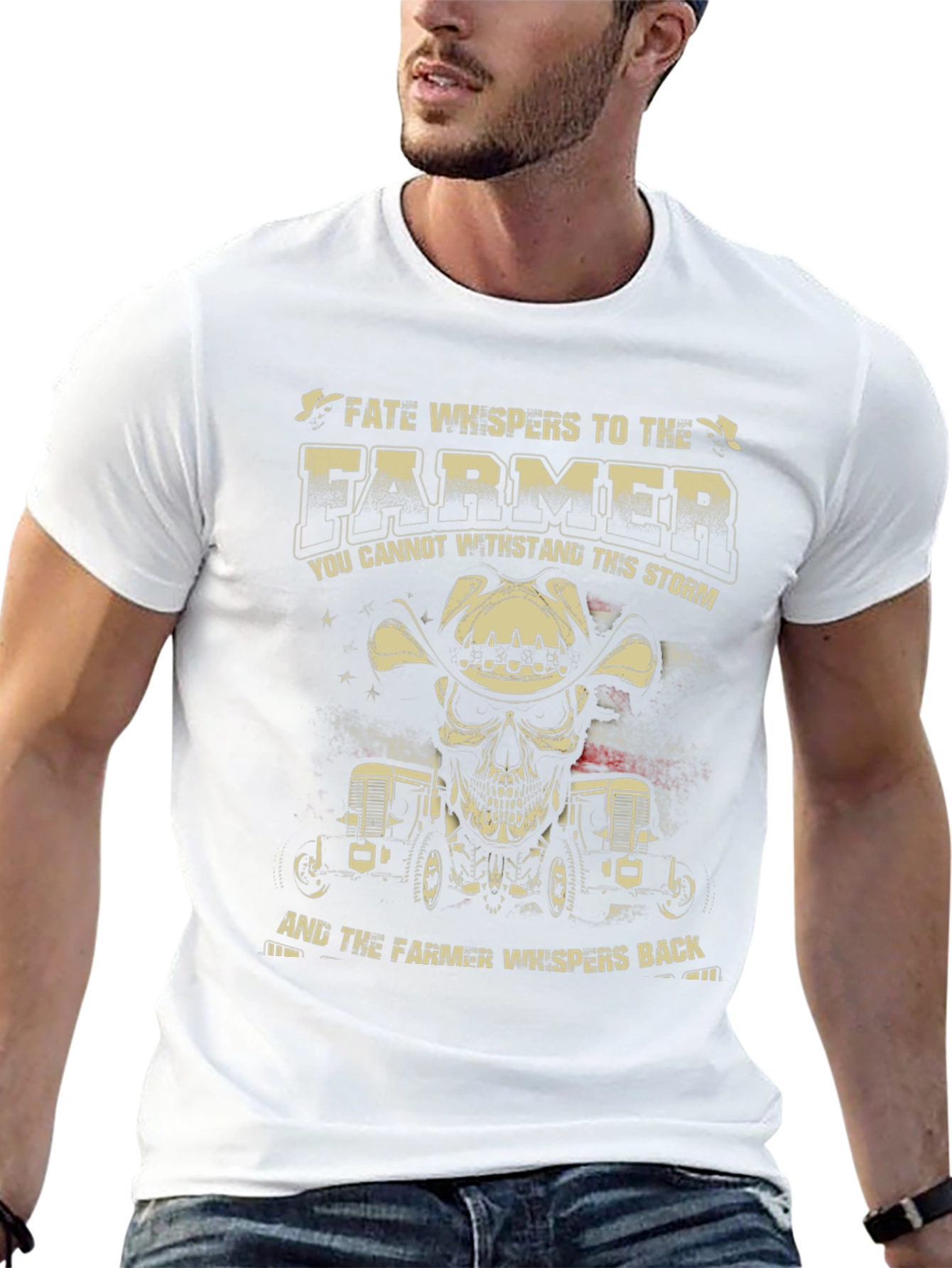Farmer Skull Graphic T-Shirt - Fate Whispers