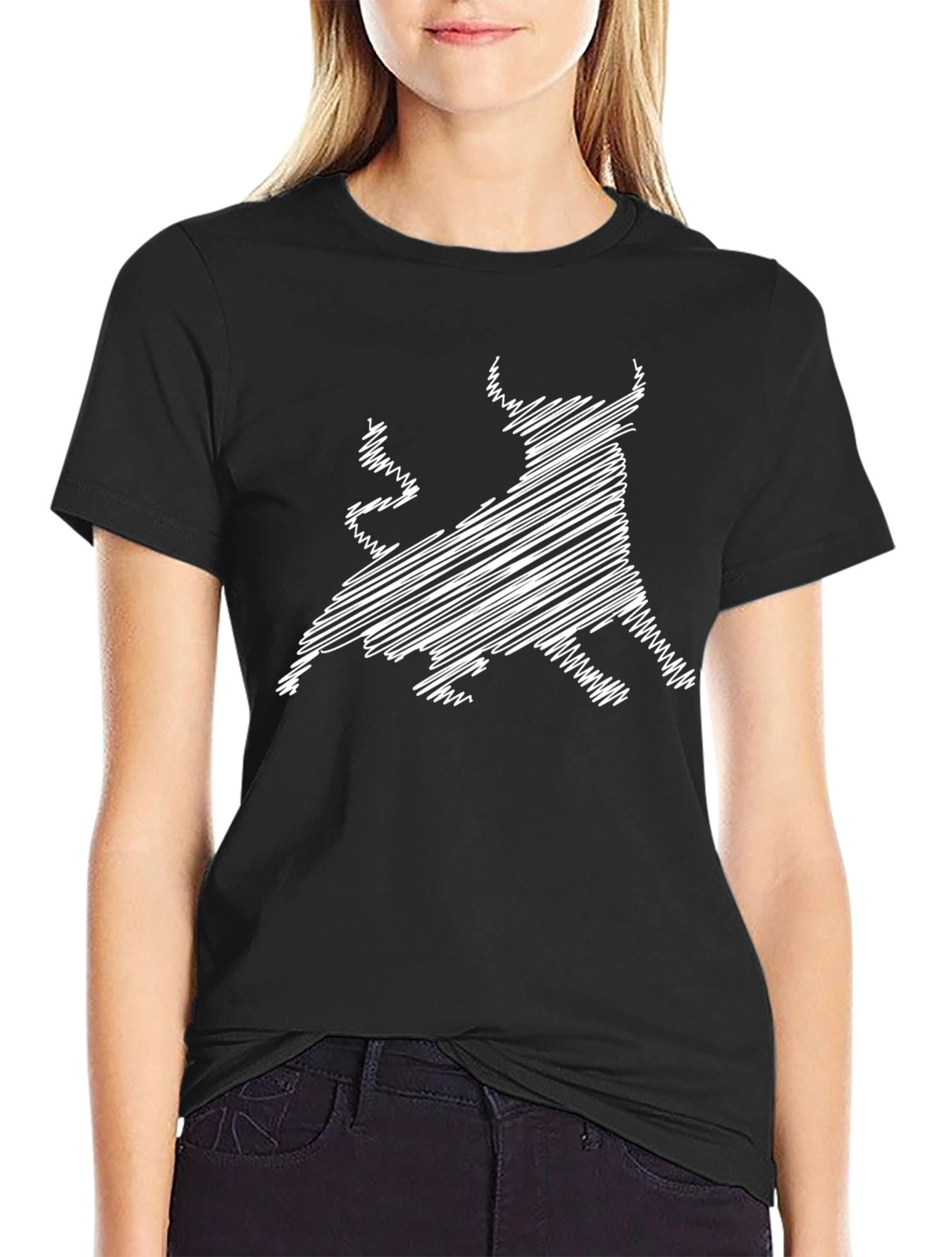 Bull Scribble Black T-Shirt - Stylish Mens Tee
