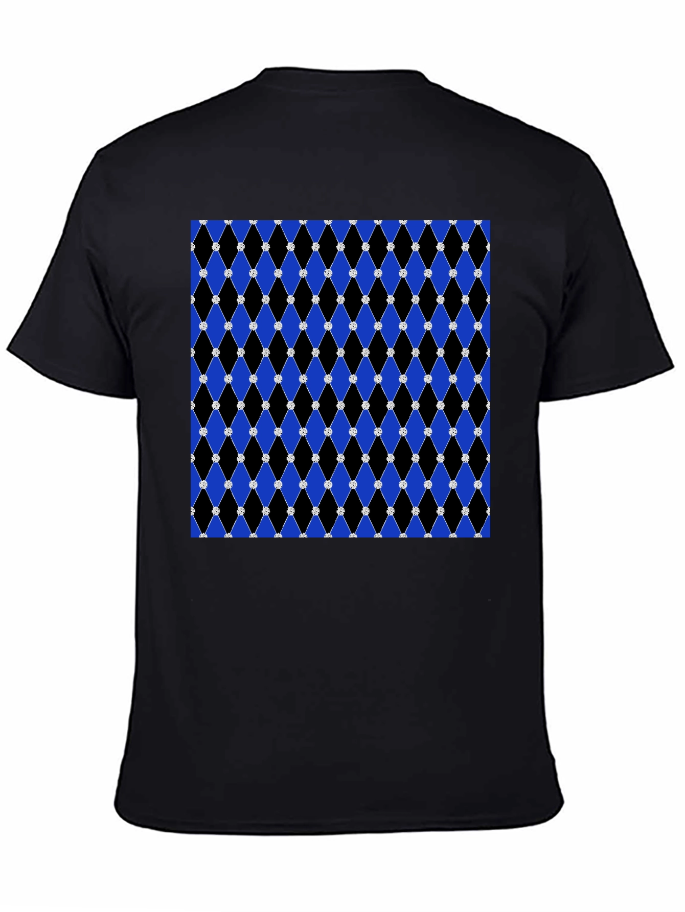 Stylish Black Tee with Diamond Pattern