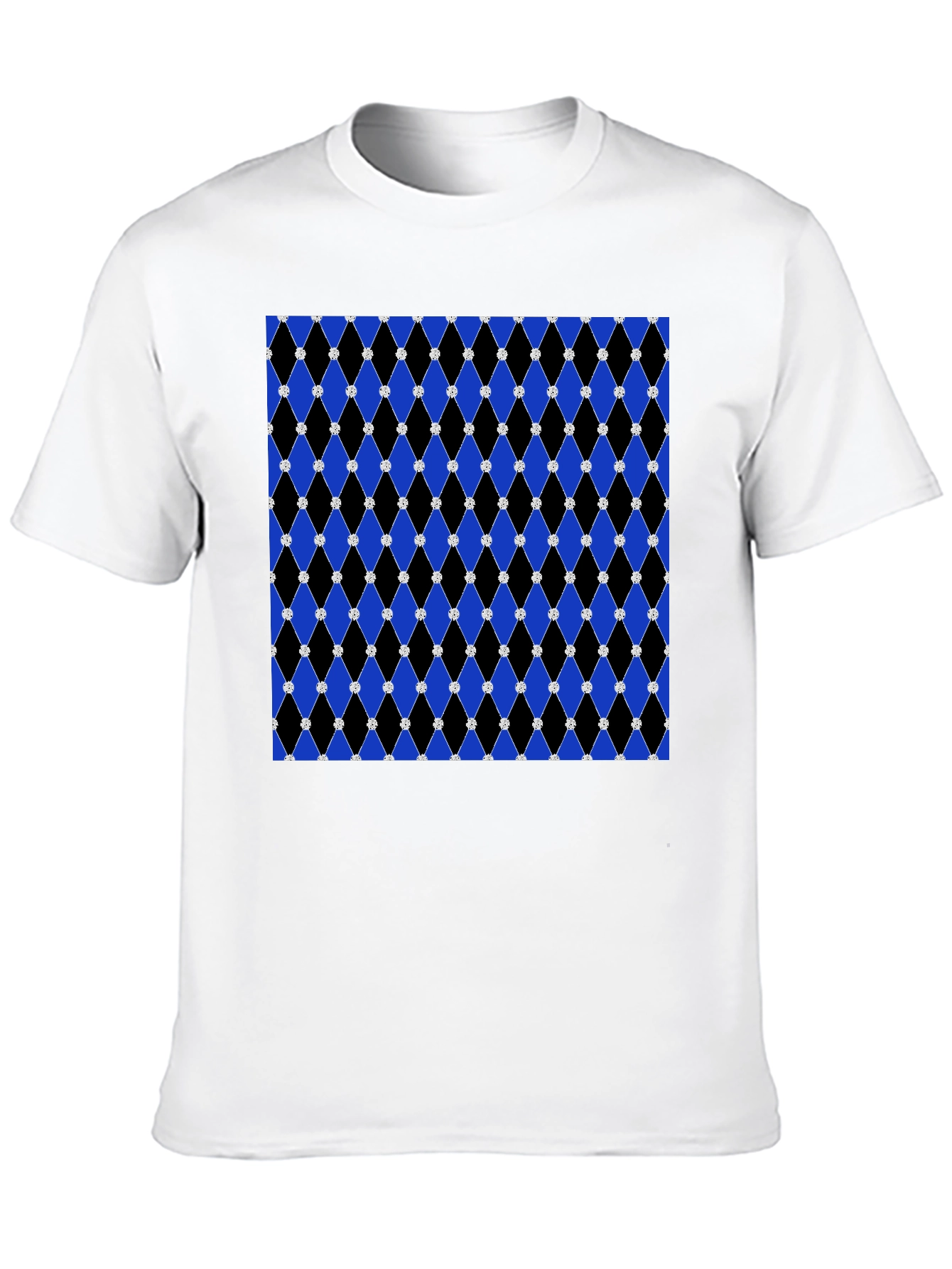 Stylish Black Tee with Diamond Pattern