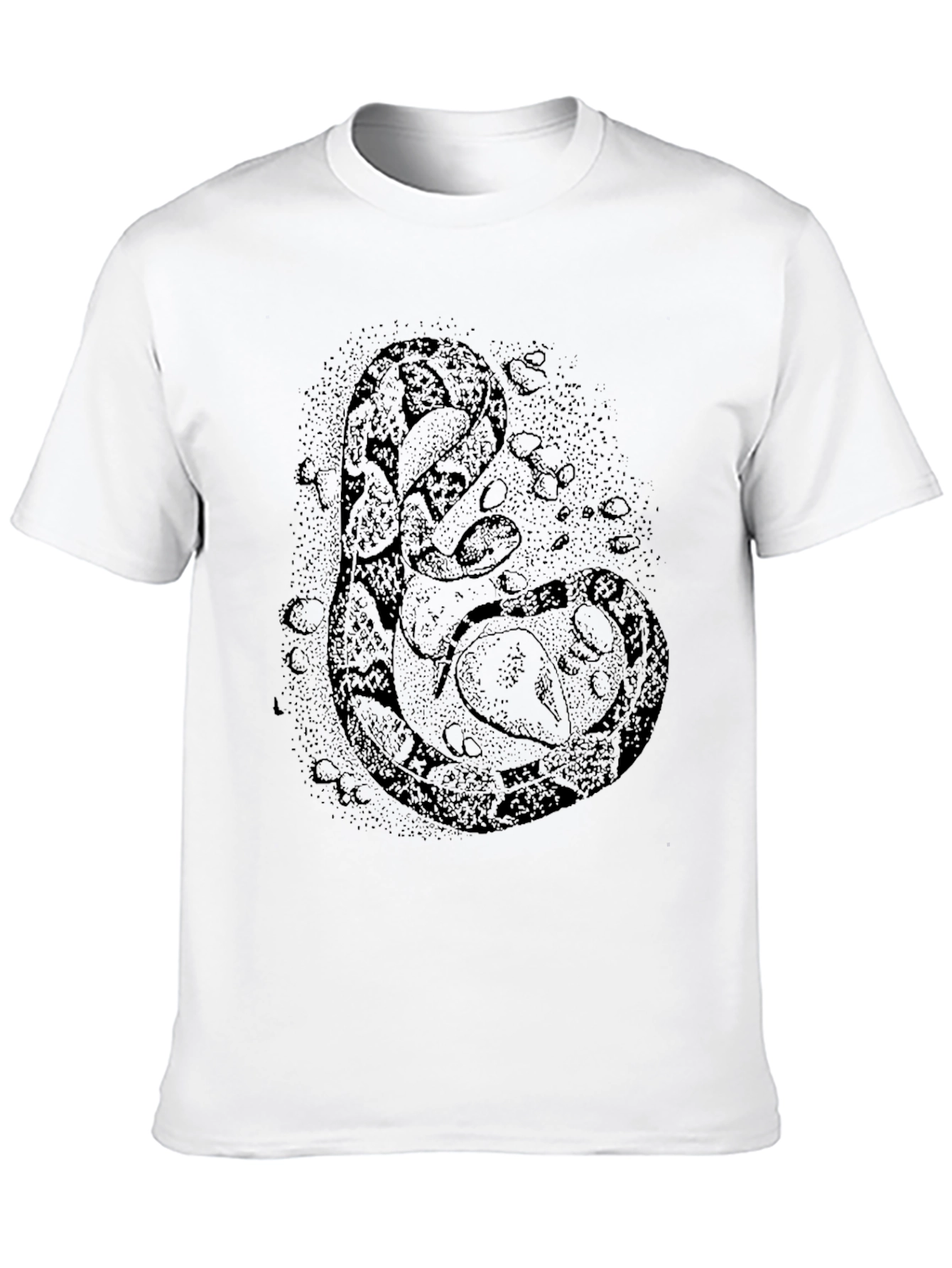 Abstract Snake Print Black T-Shirt