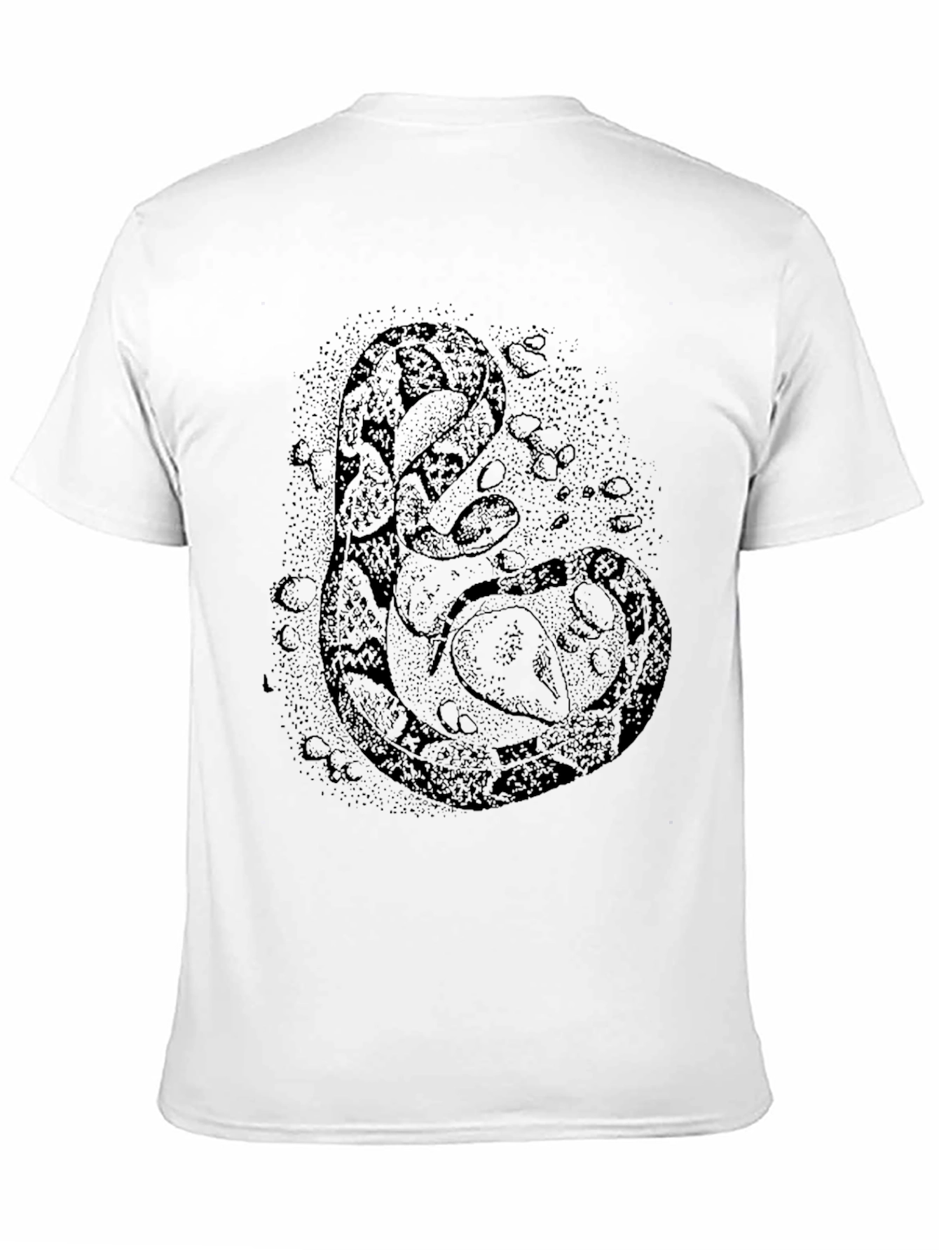 Abstract Snake Print Black T-Shirt