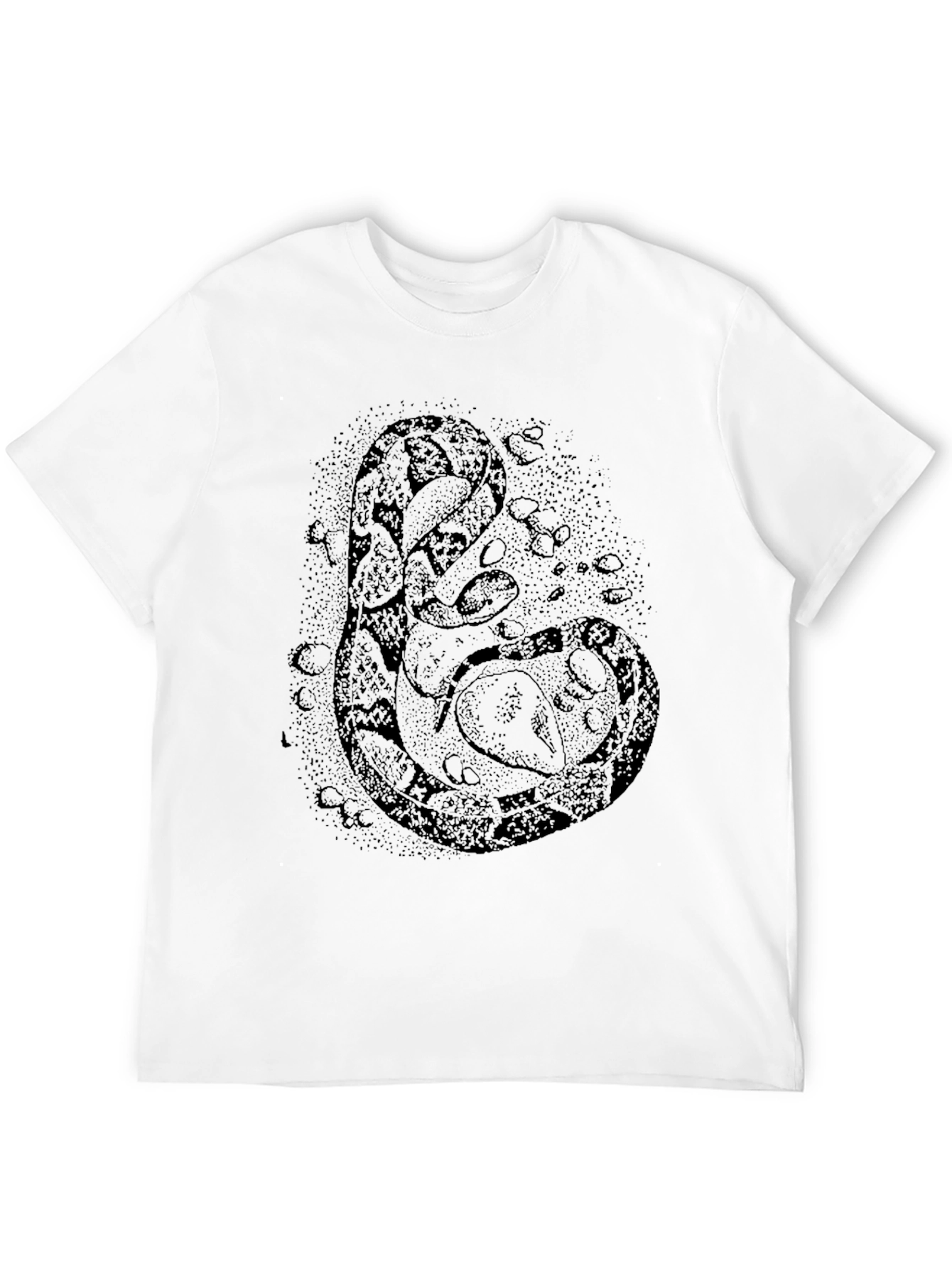 Abstract Snake Print Black T-Shirt