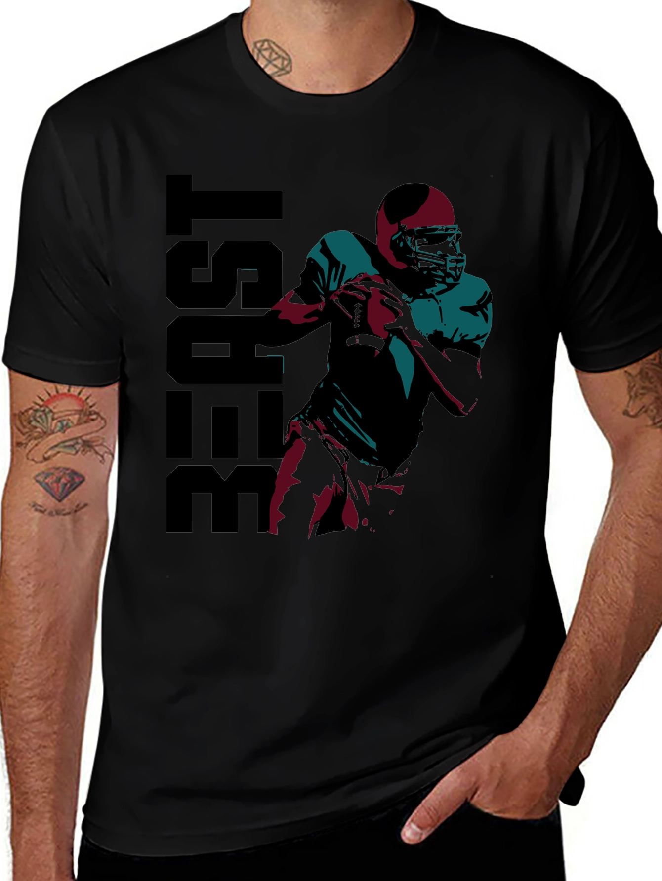 Beast Football Player Graphic T-Shirt