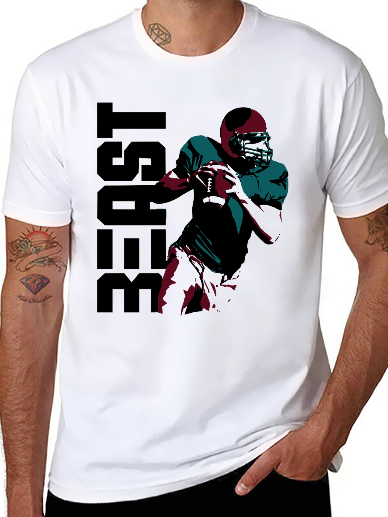 Beast Football Player Graphic T-Shirt