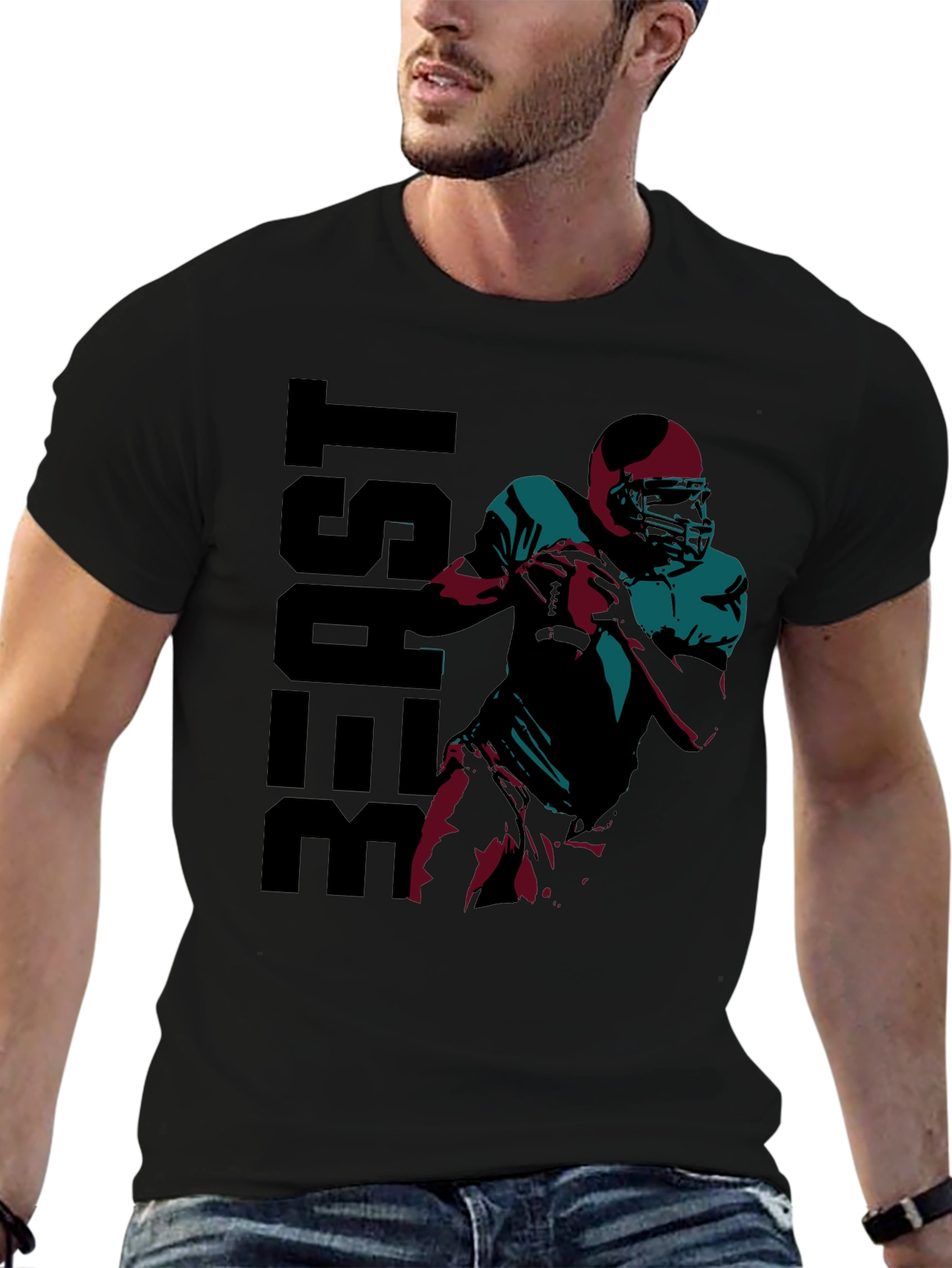 Beast Football Player Graphic T-Shirt