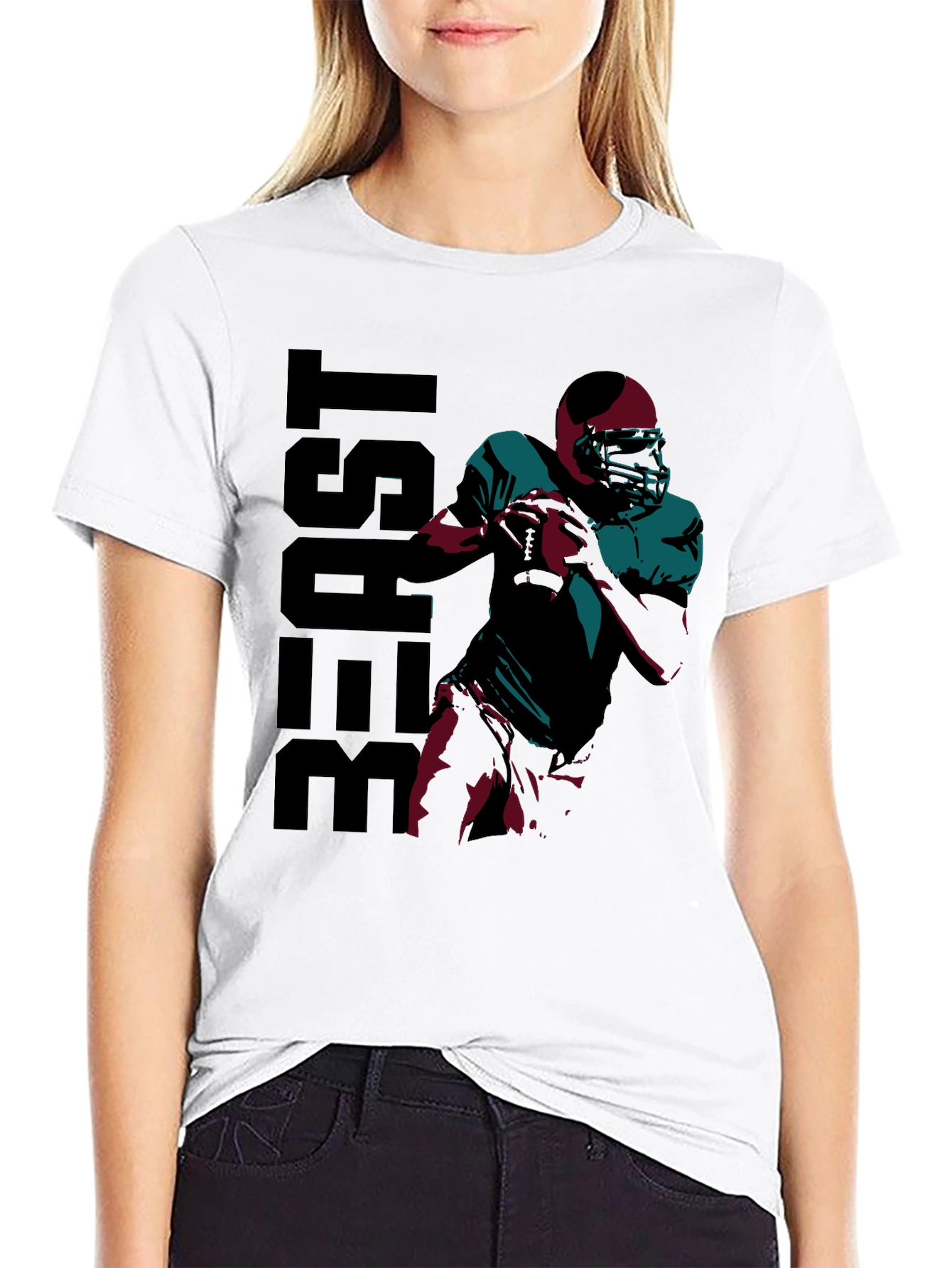 Beast Football Player Graphic T-Shirt