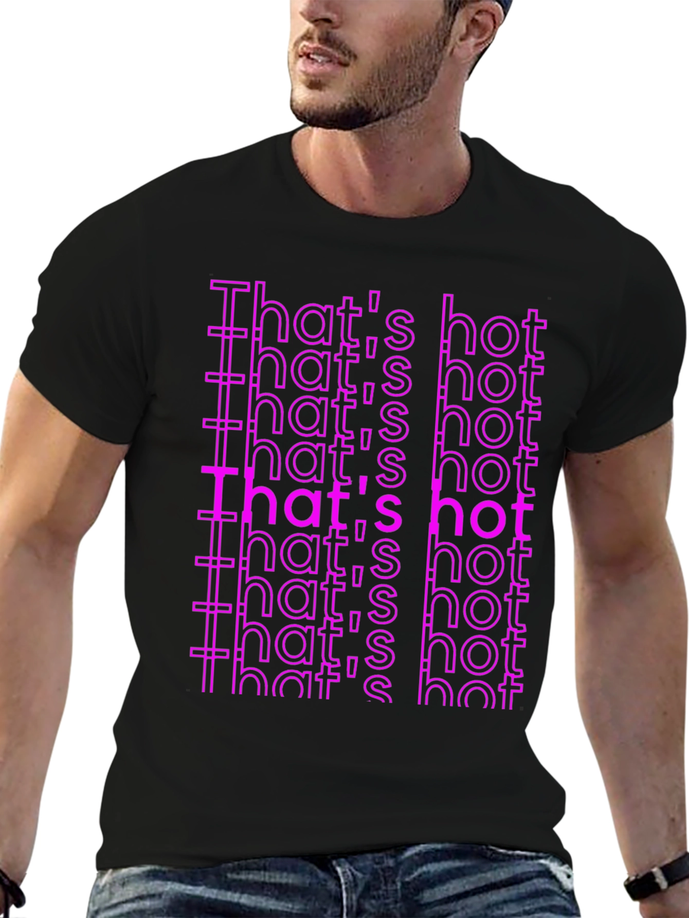 Thats Hot Printed Graphic Tee - Black