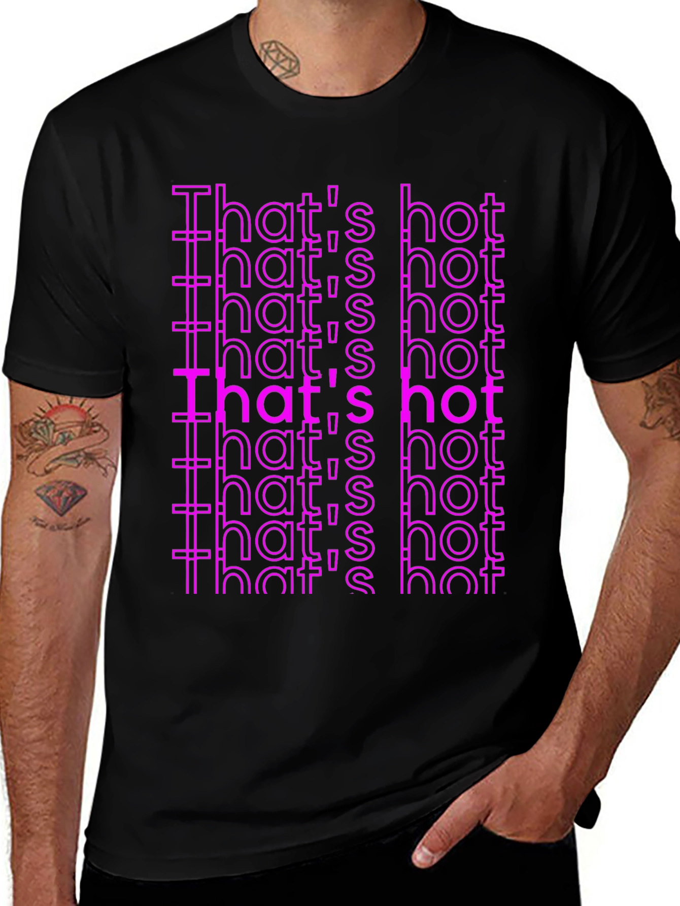 Thats Hot Printed Graphic Tee - Black