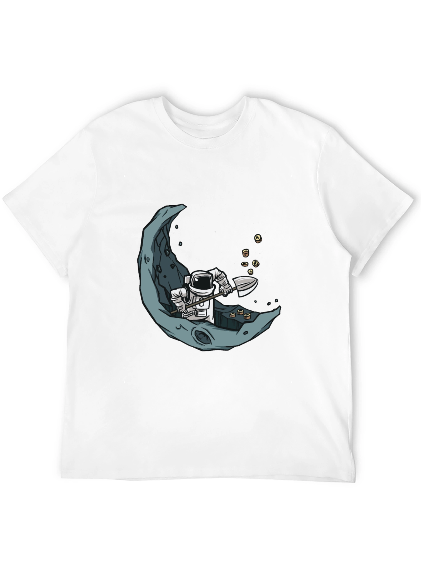 Astronaut Moon Mining Black T-Shirt