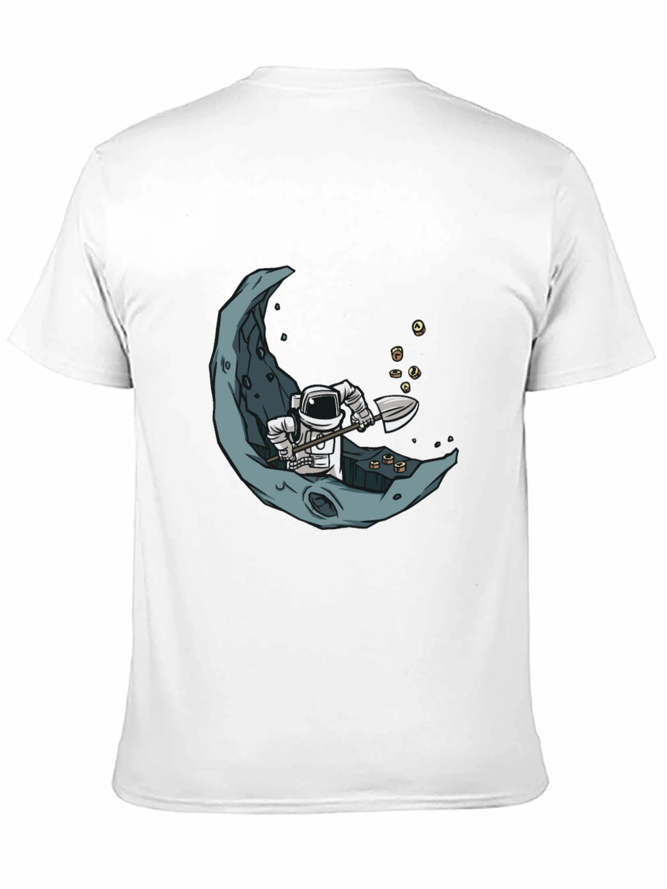 Astronaut Moon Mining Black T-Shirt