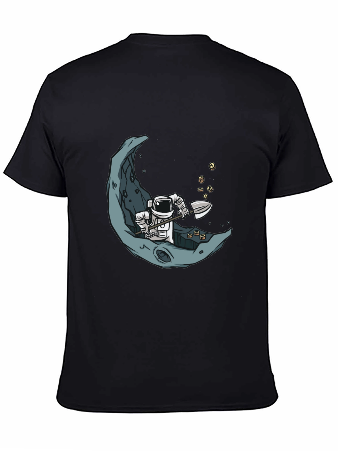 Astronaut Moon Mining Black T-Shirt