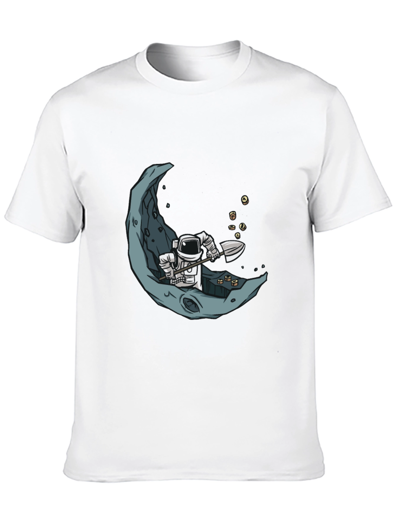 Astronaut Moon Mining Black T-Shirt
