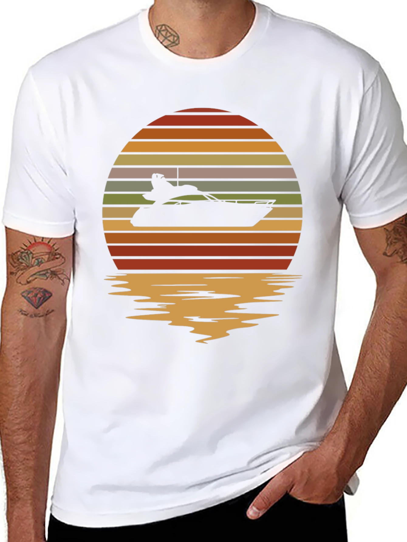 Sunset Yacht T-Shirt - Retro Boating Tee