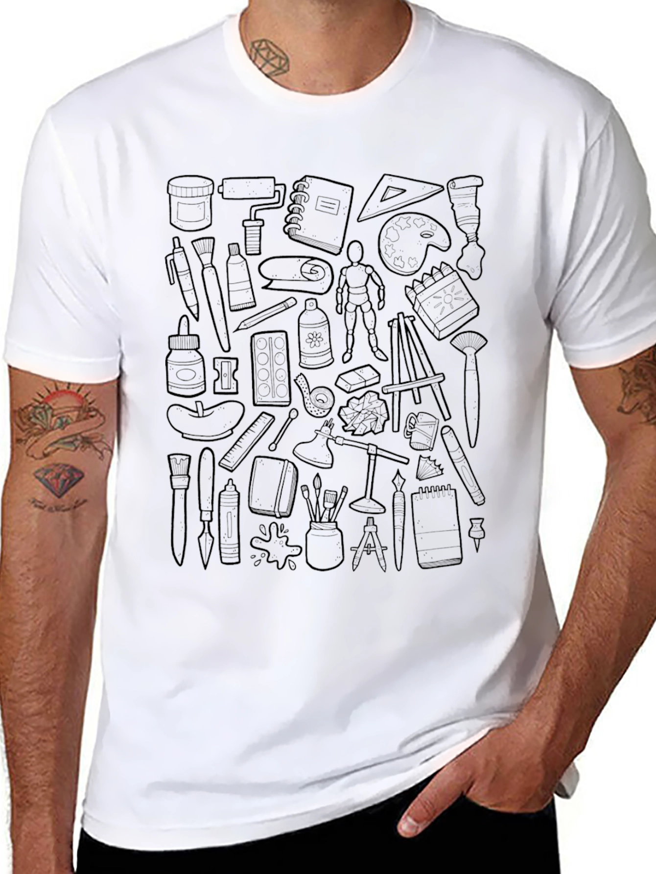 Artists Tool Pattern Black Tee