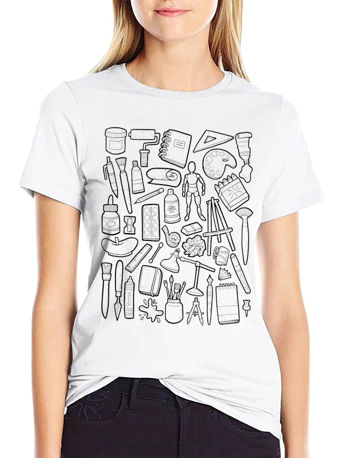 Artists Tool Pattern Black Tee