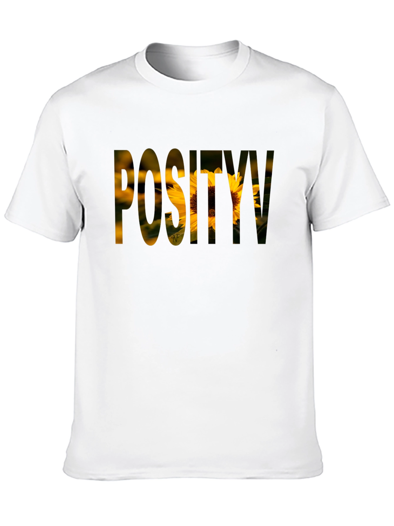Positivity Sunflower Graphic Black T-Shirt