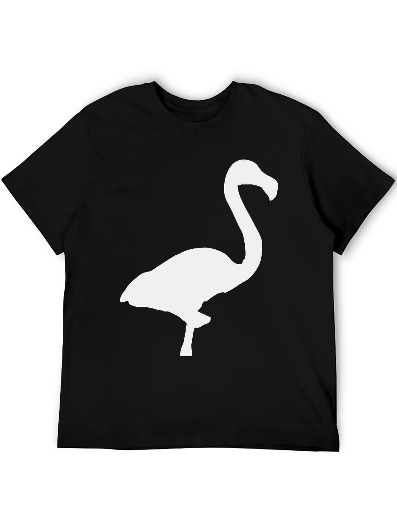 Black T-Shirt with Flamingo Graphic