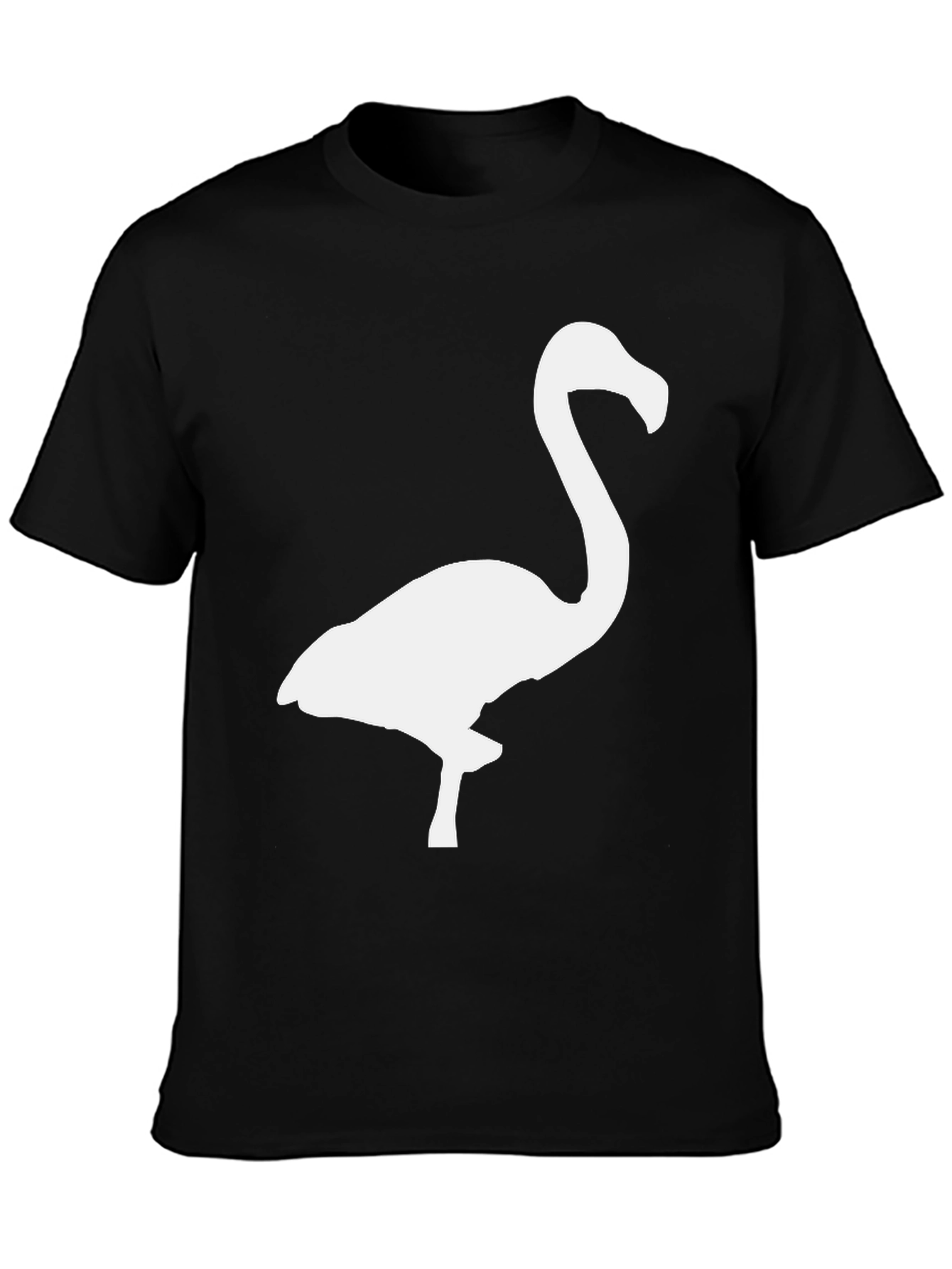 Black T-Shirt with Flamingo Graphic