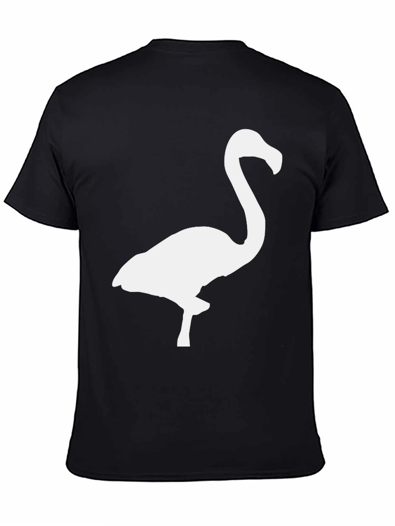 Black T-Shirt with Flamingo Graphic