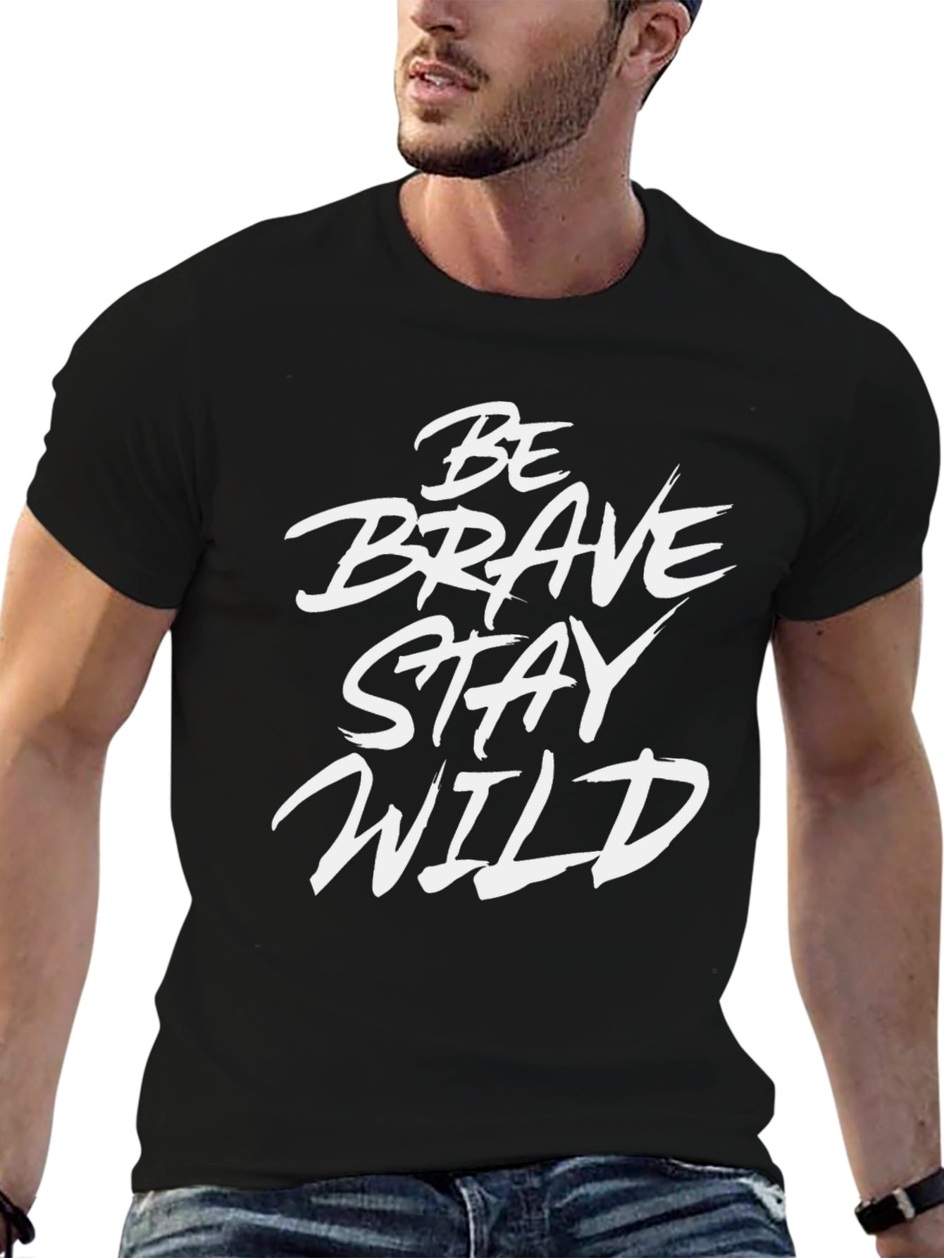 Be Brave Stay Wild Graphic Tee - Black