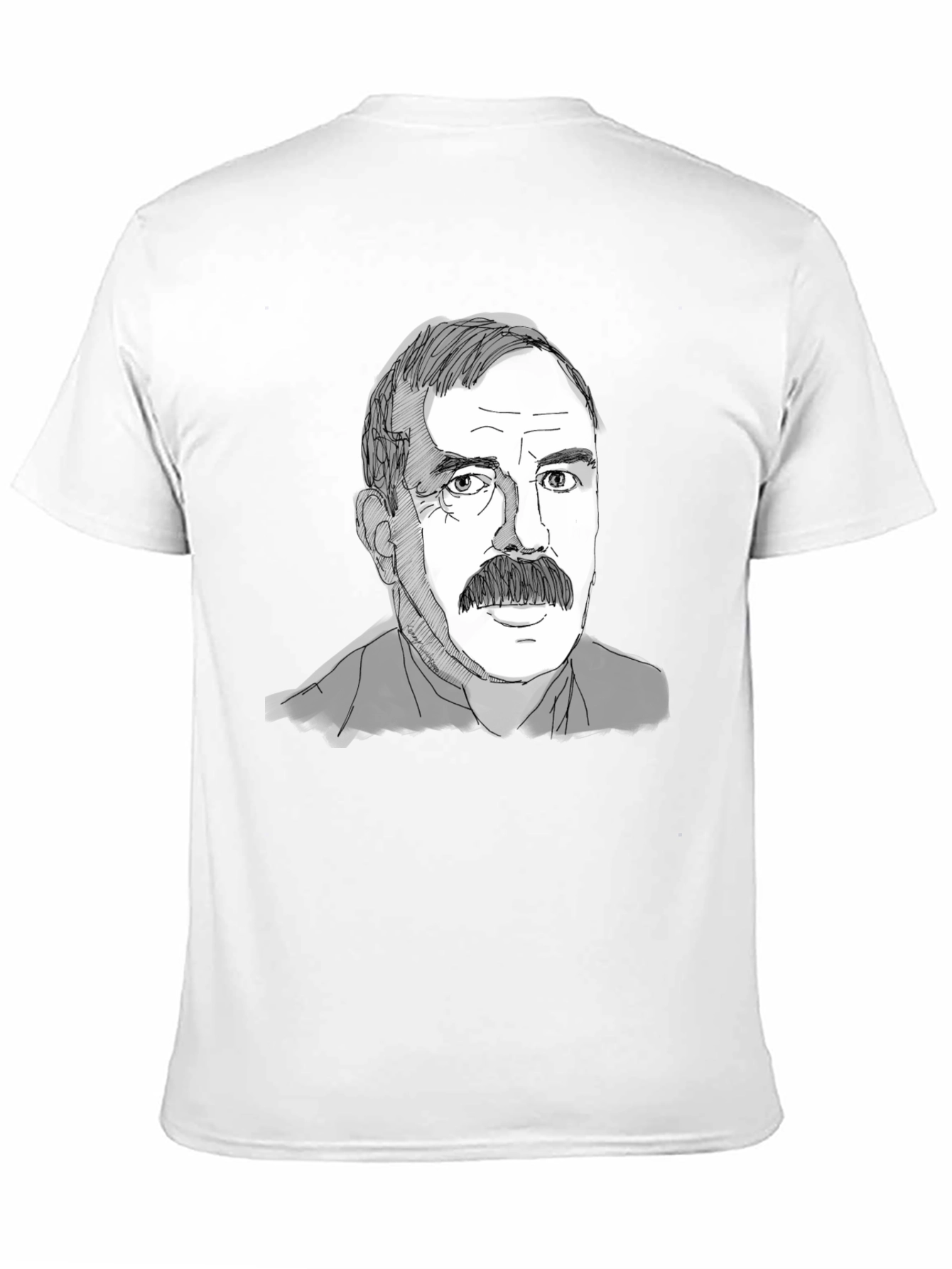Mustache Man Tee - Graphic Print Black T-Shirt