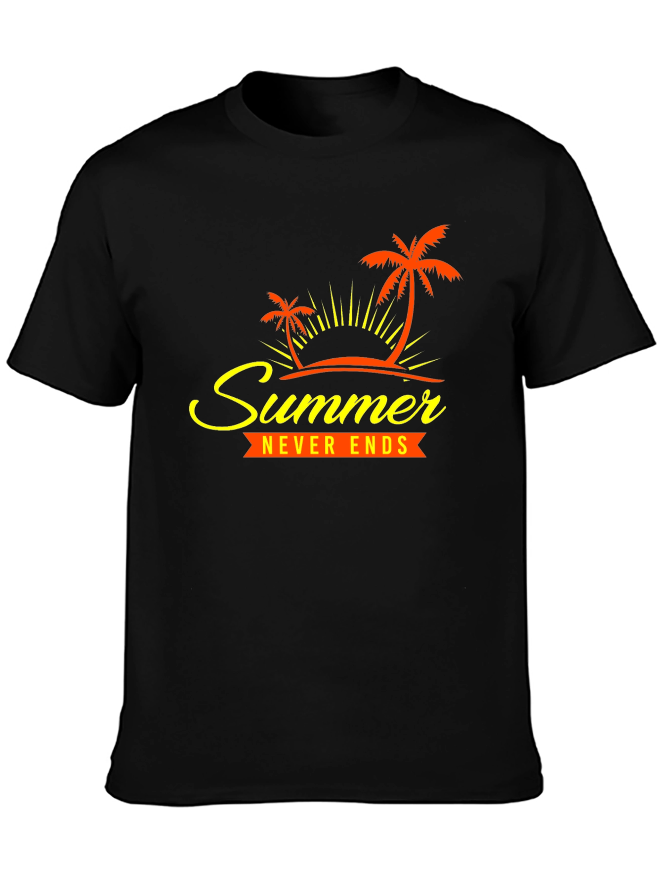 Summer Never Ends Graphic Tee - Tropical Palm Design