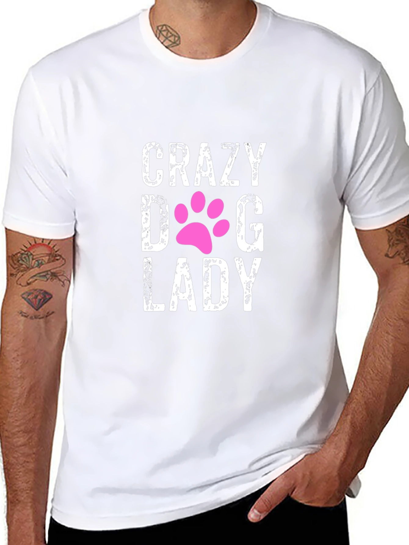 Crazy Dog Lady Black Graphic T-Shirt