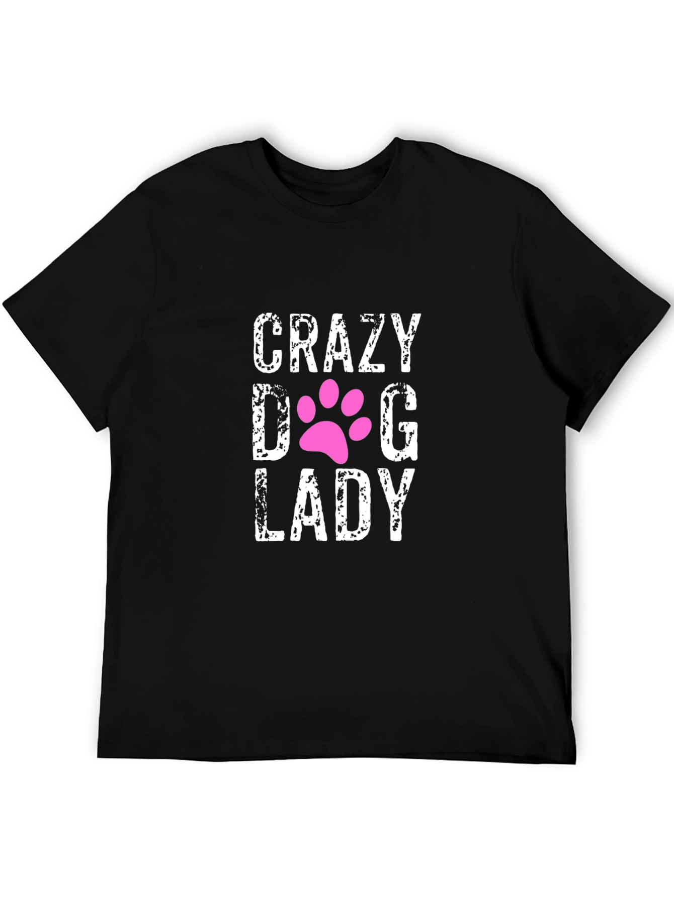 Crazy Dog Lady Black Graphic T-Shirt