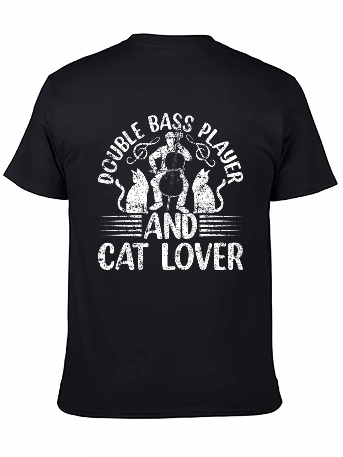 Double Bass Player and Cat Lover T-Shirt