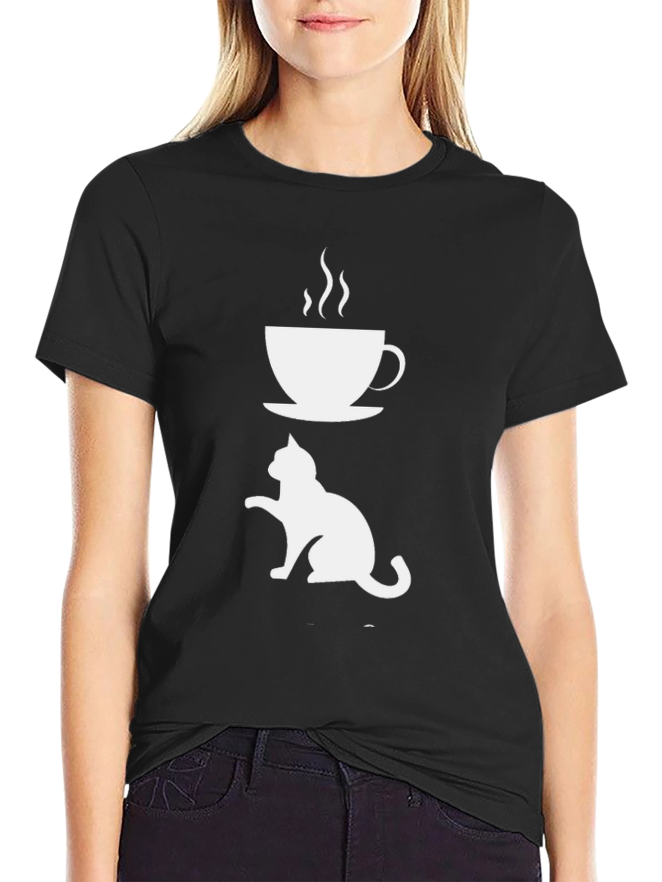Cat & Coffee T-Shirt - Cool Graphic Tee