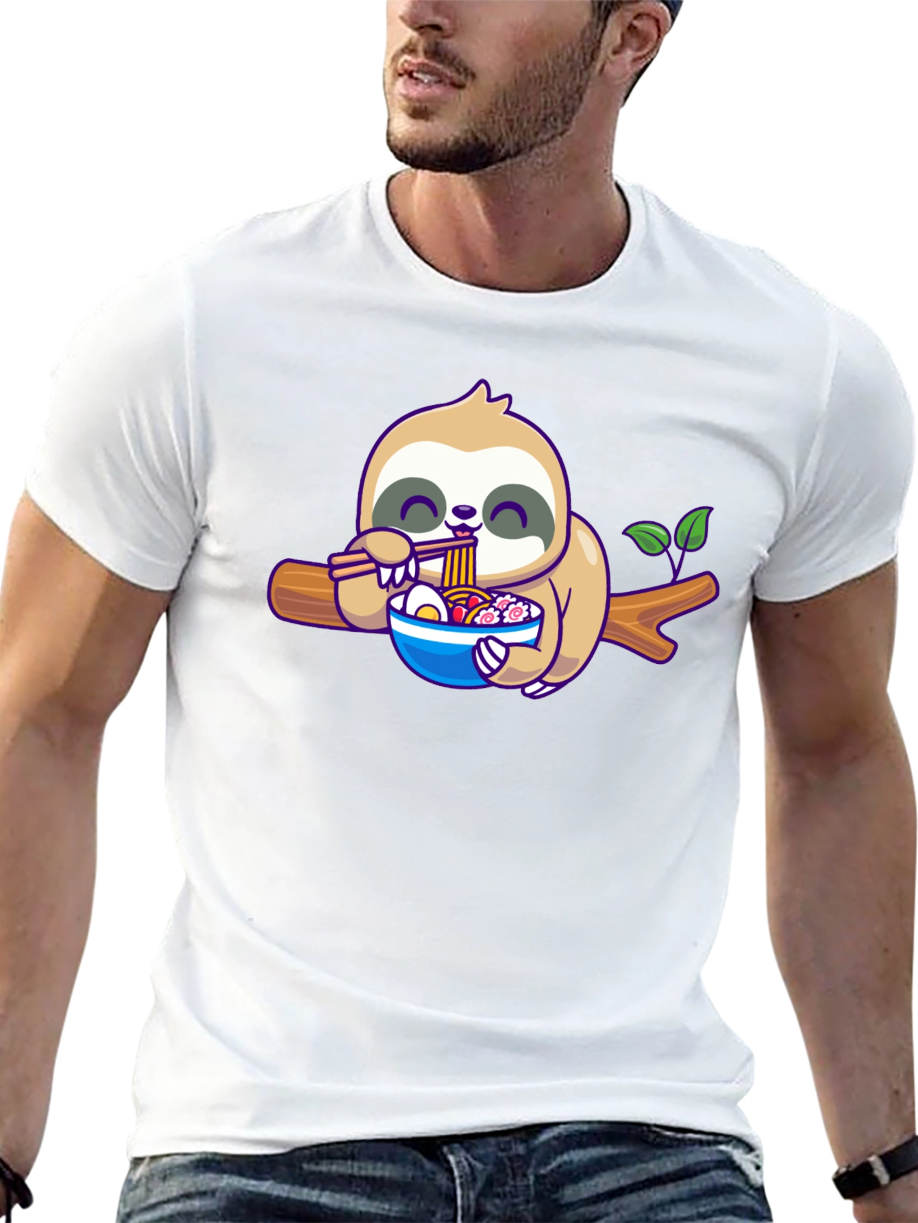 Sloth Ramen T-Shirt: Cute Cartoon Animal Tee